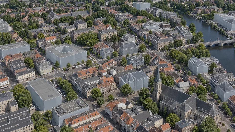 Photogrammetric urban scene with LOD1 and LOD2 building geometry