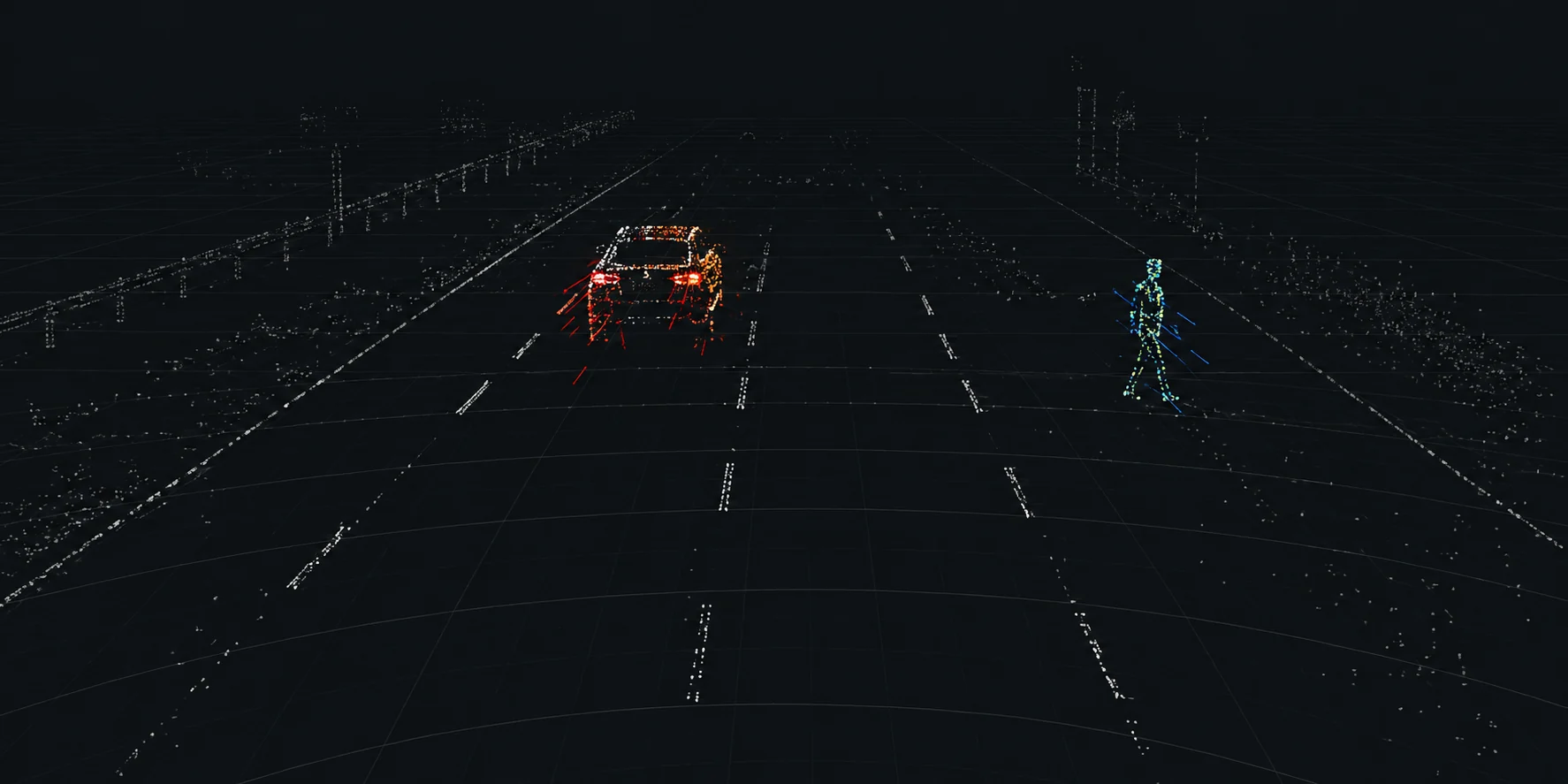 Sparse imaging-radar returns grouped by object and Doppler motion