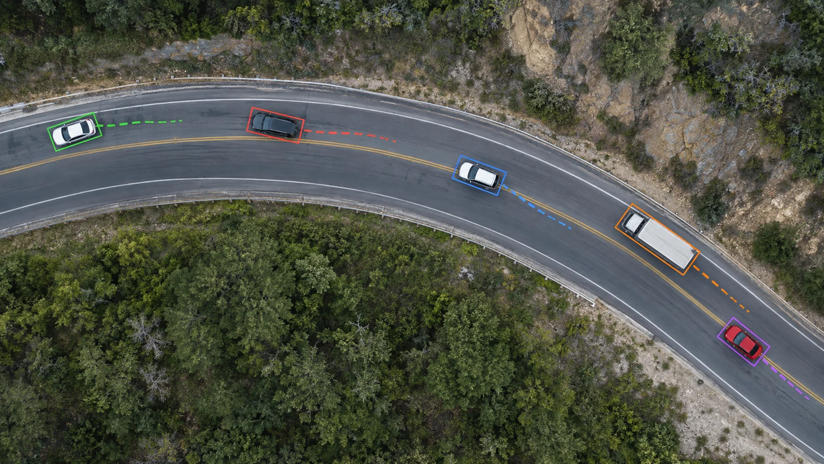 Aerial vehicles tracked with rotated boxes aligned to their headings